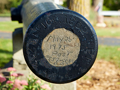 Parrot Cannon muzzle at Dexter VFW post. Image ©2016 Look Around You Ventures, LLC.